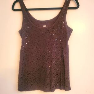 Tease by Cino size small tank in brown Sequins